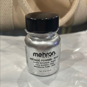 Mehron Metallic Silver loose Powder Makeup body paint pigment high shine